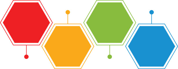 Colorful hexagon infographic elements vector design for presentation isolated on white background