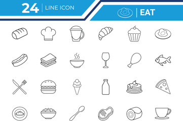 Food Outline Icon for Restaurant and Kitchen Design