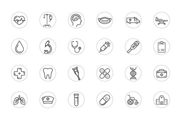 Healthcare Line Icon for Hospital and Clinic Concept