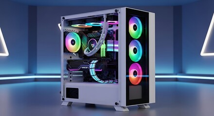 High Performance Gaming PC with RGB Lighting and Modern Components