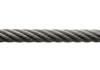 Close Up of Silver Steel Cable: Industrial Strength, Heavy Duty, Textured, Metallic Wire Rope, Strong, Reliable, Black Background, Engineering