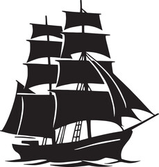 Sailboat Silhouette Vector Illustration