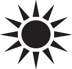 Bright Sun Icon Vector Illustration Representing Sunshine, Energy, and Warm Summer Day