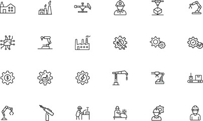 Industrial Production Icon for Factory and Manufacturing