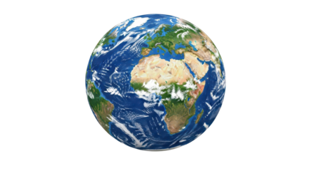 Earth globe showing Europe and Africa isolated PNG with Transparent Background