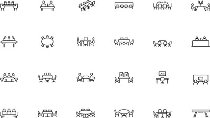 Meeting Desk Icon for Office and Teamwork Design