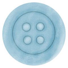 Watercolor Illustration of a Light Blue Button