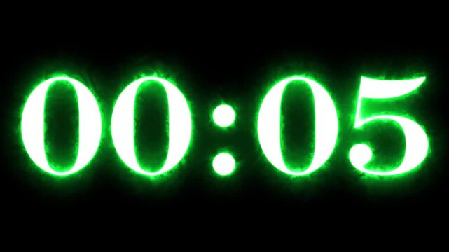 Ghostbuster Style Neon Countdown Timer 10 Seconds 4K