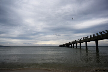 sunset over the pier in Binz