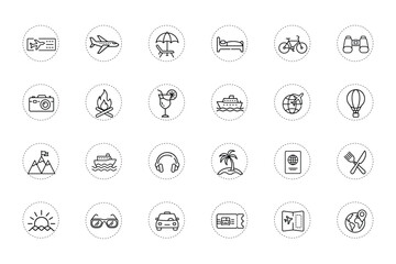Travel Tour Line Icon for Journey and Adventure