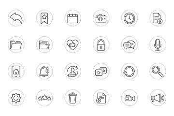 User Experience Essentials Line Icon Set for Interface Design