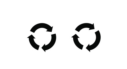 Two circular arrows depicting a continuous cycle of rotation and movement