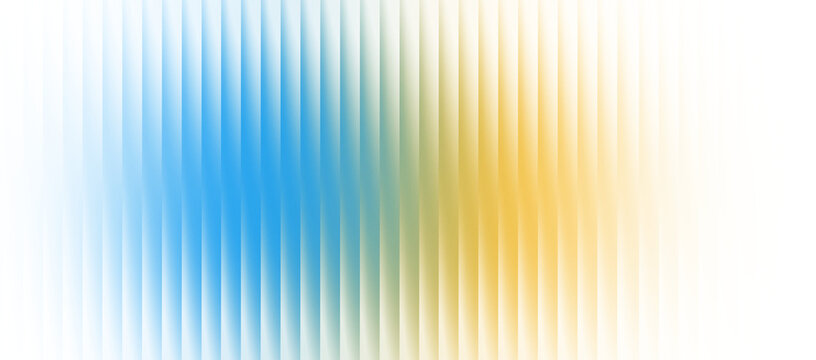 Futuristic ribbed glass gradient texture with blue and yellow refracted light, transparent morphism effect for modern digital design