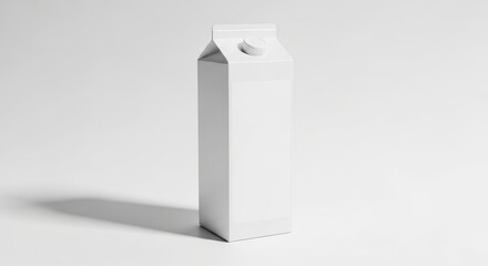 White milk carton packaging container beverage dairy product mockup design template minimalist clean studio