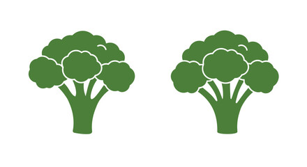 Two green broccoli florets a simple and healthy vegetable illustration