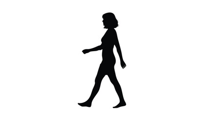 Silhouette of a Woman Walking A Minimalist Illustration for Design and Visual Communication