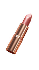 Obraz premium Realistic lipstick in sleek, minimal design with metallic rose gold casing. soft pink shade exudes elegance and luxury, perfect for enhancing beauty