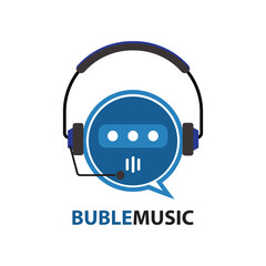 text bubble with headset