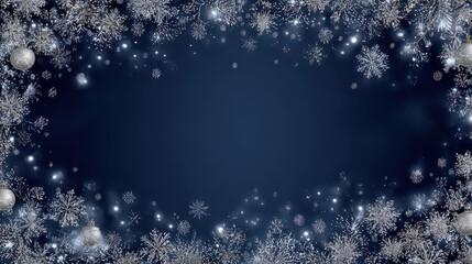 Frosty Blue Holiday Background with Snowflake Pattern