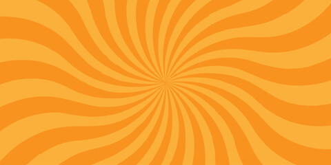 Abstract shine orange spiral sunset ray cartoon pop sunburst wallpaper. minimal summer spiral line diagonal vintage summer poster design.	
