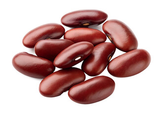  red beans isolated on white background. Cut out PNG file