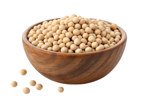  chickpeas isolated on white background. Cut out PNG file