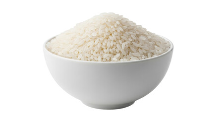 Isolated bowl full of rice, Asian cuisine ingredient for preparing healthy delicious meals