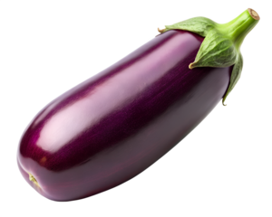  eggplant isolated on white background. Cut out PNG file