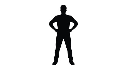 Silhouette of a man standing with hands on hips, representing confidence and readiness