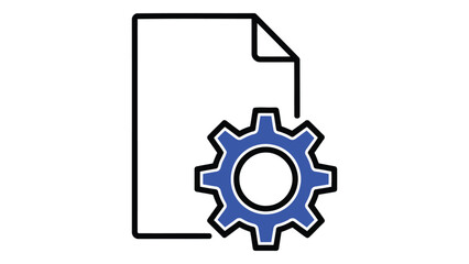 Document configuration isolated on white background a file icon with a gear, representing settings, options, and customization for software or system