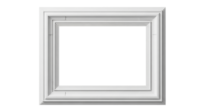 Isolated picture frame element in bright gray tone for photography and digital art projects