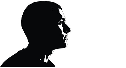 High-contrast profile view of a man's face in shadow, a powerful and anonymous representation of human identity and introspection