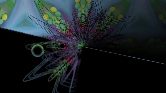abstract background with colorful lines like butterfly pattern