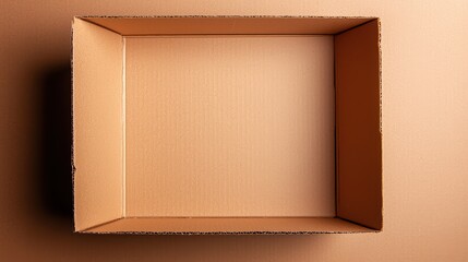 Empty cardboard box with plain background, ideal for packing, storage, shipping, and various organizational uses