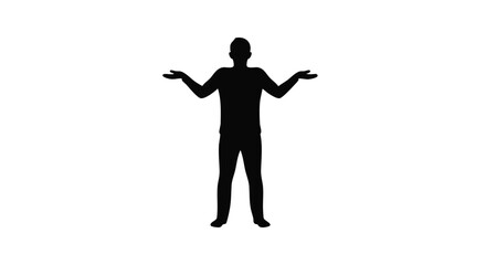 Silhouette of a Person with Open Arms An Illustration Depicting Options and Choices for Conceptual Use
