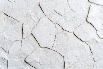 Textured Background of Cream White Stone Wall with Irregular Shapes and Natural Patterns for Various Design Projects