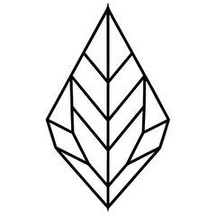 Abstract Geometric Leaf Design Vector Art