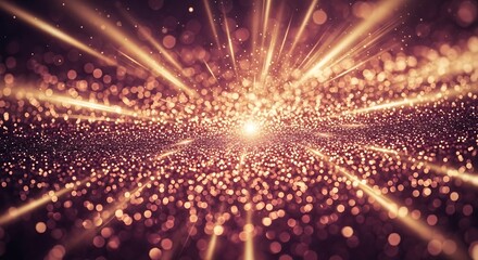 Naklejka premium Explosion of golden light and particles