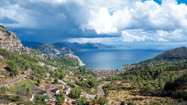 Aerial View of Turunc Bay in Marmaris, Turkey