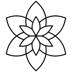 Elegant Geometric Flower Motif Abstract Design