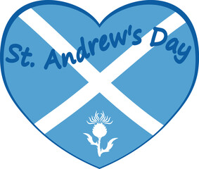 St. Andrew's Day Scottish Flag Heart Graphic