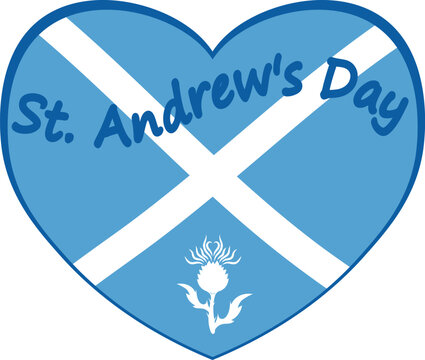 St. Andrew's Day Scottish Flag Heart Graphic