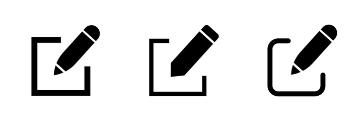 Pen. Edit icon set. Notepad edit document with pencil and pen icon. Pen  sign up icon. Business concept note edit pictogram. Vector illustration.