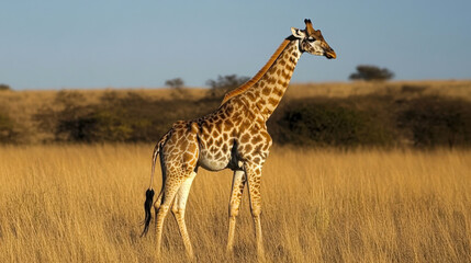 landscape with a group of giraffes