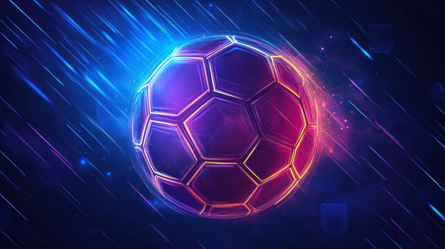 Soccer ball in goal net on fire flames