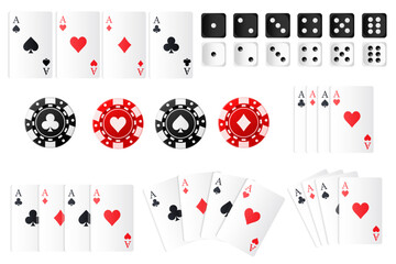 Vector realistic poker and casino chips. Isolated poker chips. Playing chip concept. Element for your design.