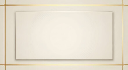 Elegant Gold Frame Cream Background Template