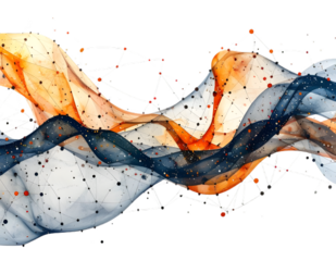 A painting of a wave with a black background