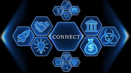 Digital Network Connecting Business Finance Technology and Innovation Icons connection networking - Powered by Adobe