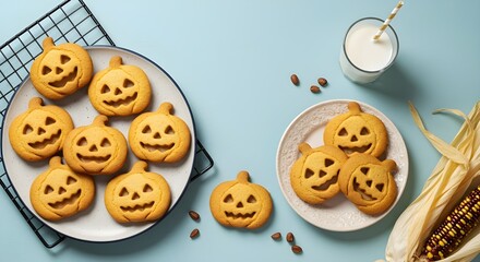 Obraz premium Galletas caseras de calabaza de halloween